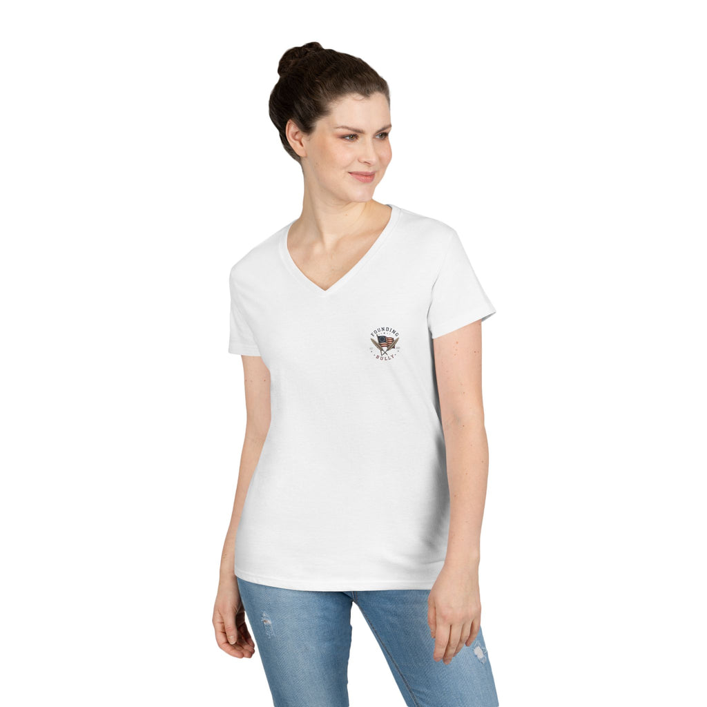 Fivty-Six Names. One Inkwell | Ladies V-Neck T-Shirt | 250th Anniversary | Limited Edition