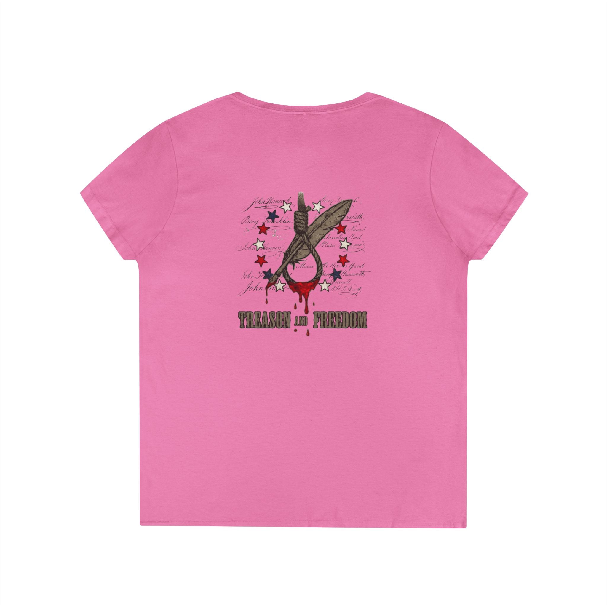 Treason and Freedom Shirt | 1776 American History Graphic Tee | Ladies V-Neck T-Shirt