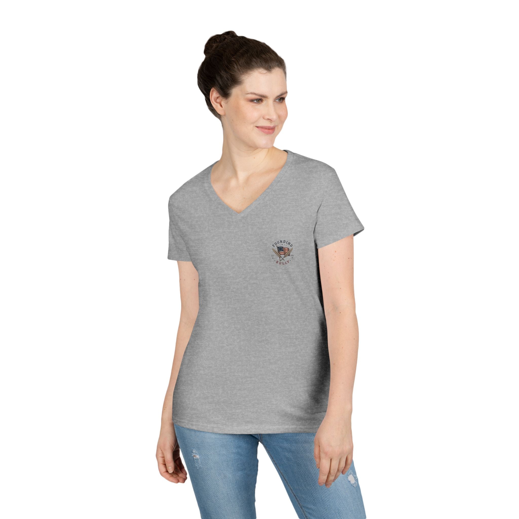 Fivty-Six Names. One Inkwell | Ladies V-Neck T-Shirt | 250th Anniversary | Limited Edition