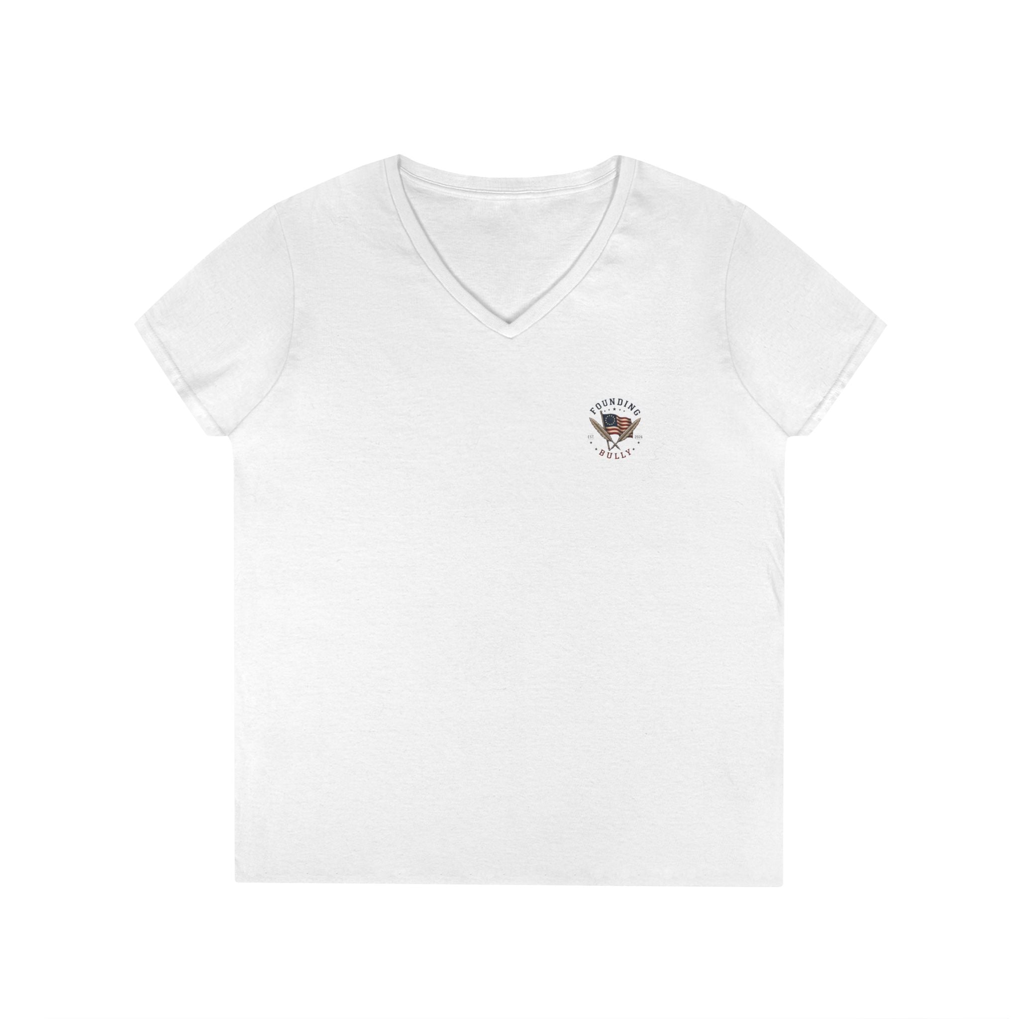 Betsy Ross Flag | 1776-2026, 1 Month to Create 250 Years to Endure | Ladies V-Neck T-Shirt